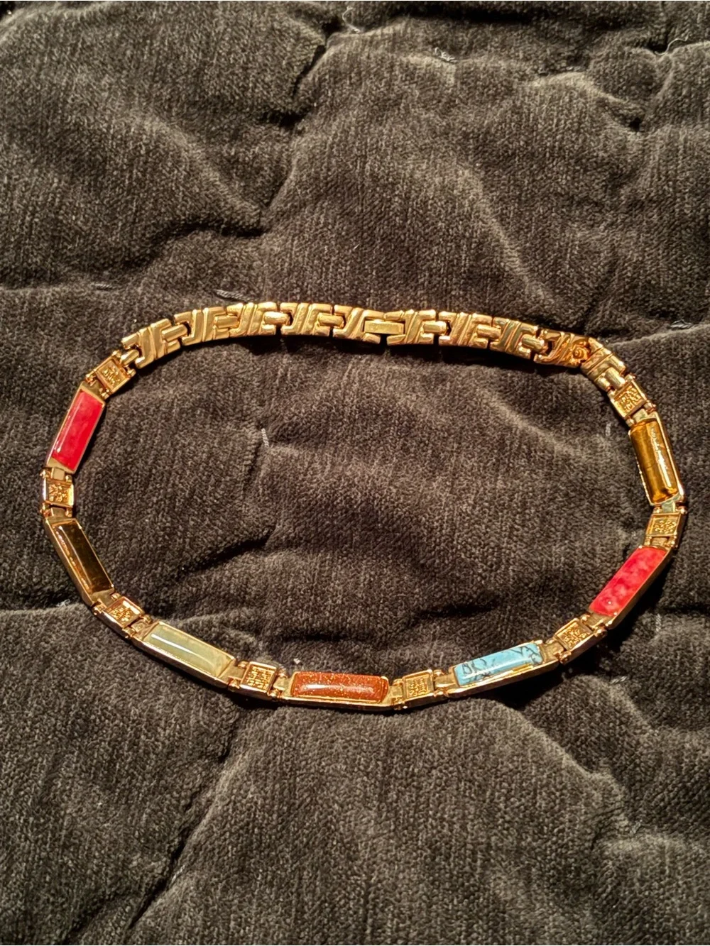 Vintage 1990’s LGP Multi-Stone Scarab Watch & Matching Necklace Set -barely worn